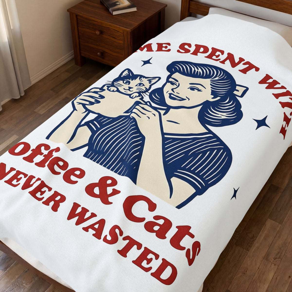 Female Pet Coffee Blanket Cat Cappuccino Gift Women Boho Blanket Pet Coffee Blanket Cat Fan Bohemian Blanket Coffee Graphic Cabin Glimmers Blanket