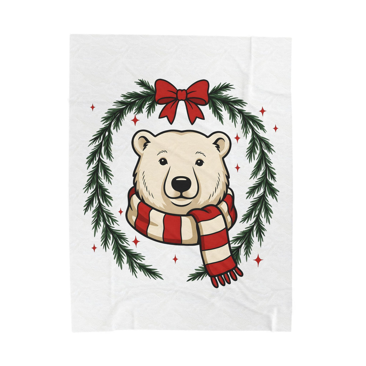 Arctic Bear Blanket Christmas Wildlife Gift Women Comic Blanket Polar Bear Blanket Xmas Fan Cartoon Blanket Animal Graphic Sketch Garland Blanket