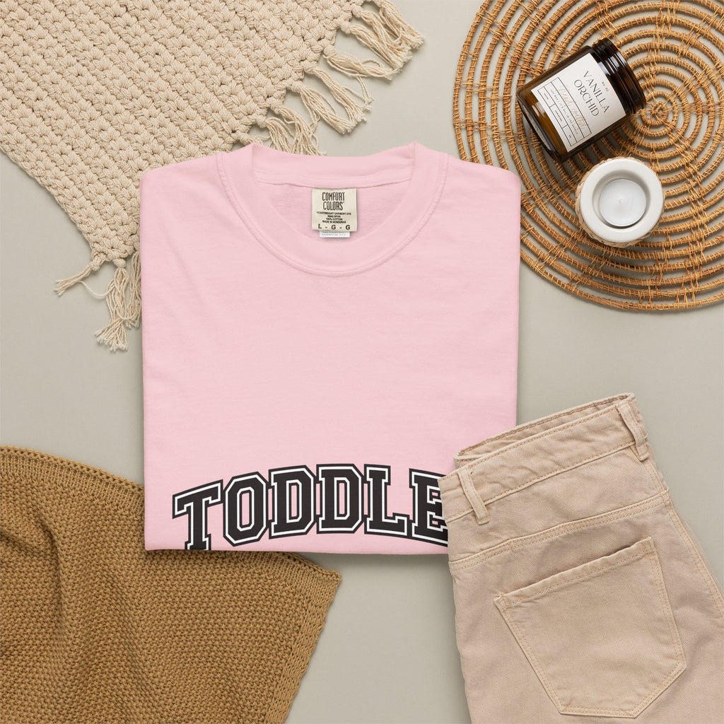 Varsity Lettering Style T-Shirt Mom Home Gift Women Thick T-Shirt Letterman T-Shirt Motherhood Fan Bold T-Shirt Domestic Graphic Basic Semicircle