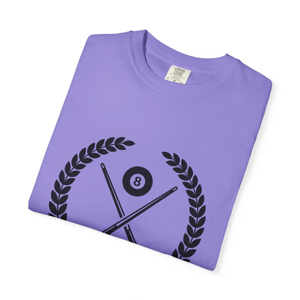 Billiard Badge T-Shirt Billiards Contest Gift Women Modern T-Shirt Pool Badge T-Shirt Billiards Fan Contemporary T-Shirt Competition Graphic