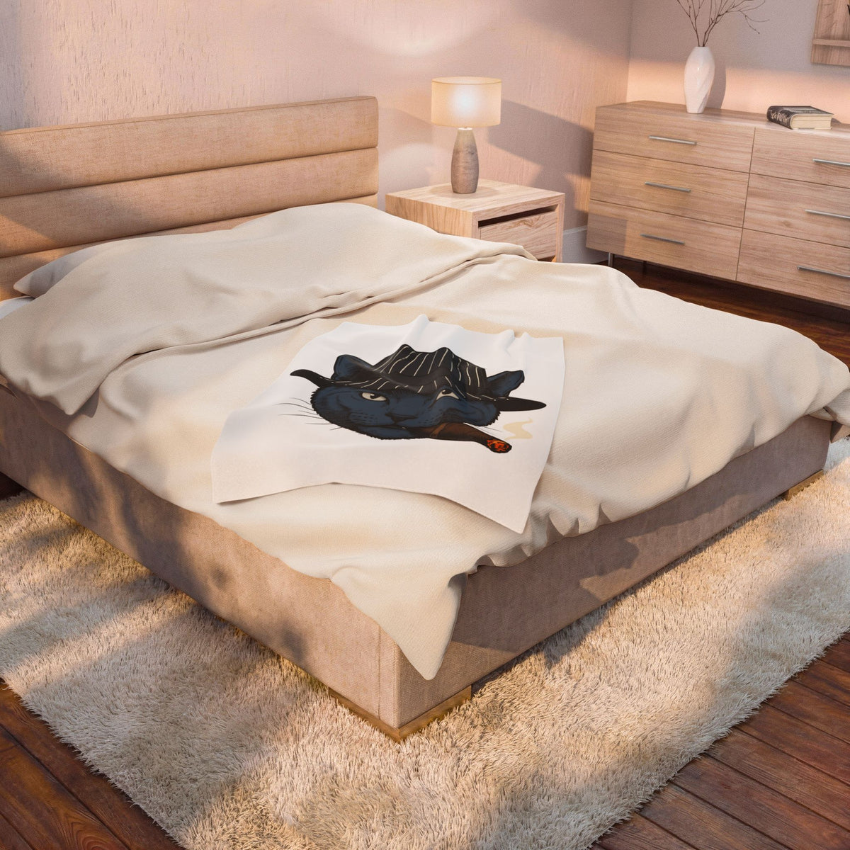 Cat Bonnet Blanket Cat Satire Gift Women Antique Blanket Headgear Blanket Feline Fan Vintage Blanket Parody Graphic Line Art Stogie Blanket