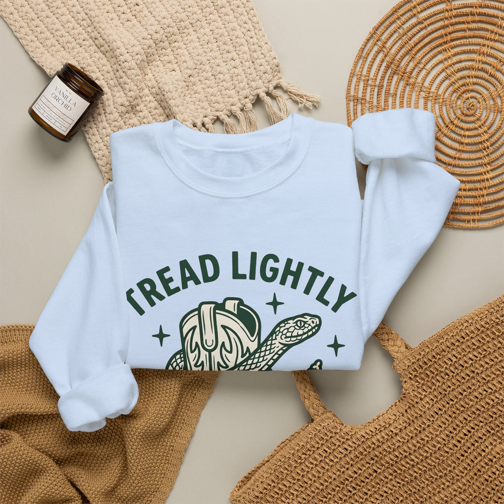 Serpent Cowboy Boot Western Camping Gift Rustic Snake Boot Cowboy Fan Country Outdoor Retro Sweatshirt