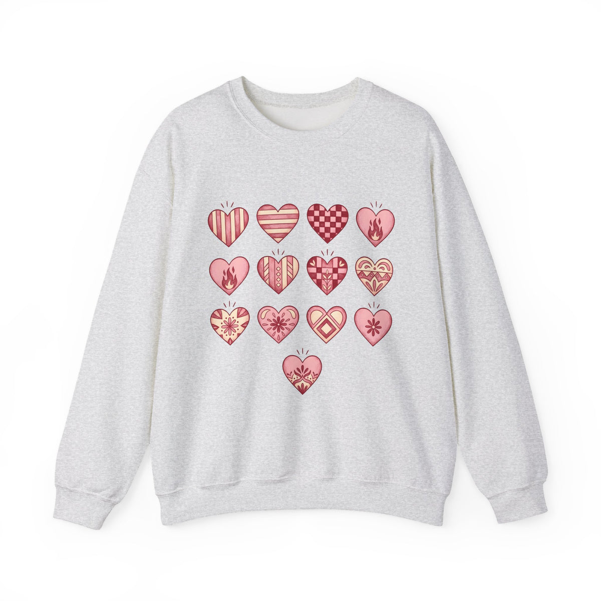 Love Heart Sweatshirt Boho Chic Romance Gift Women Tribal Sweatshirt Heart Sweatshirt Bohemian Enthusiast Tribal Sweatshirt Valentine Graphic Old School Bloom