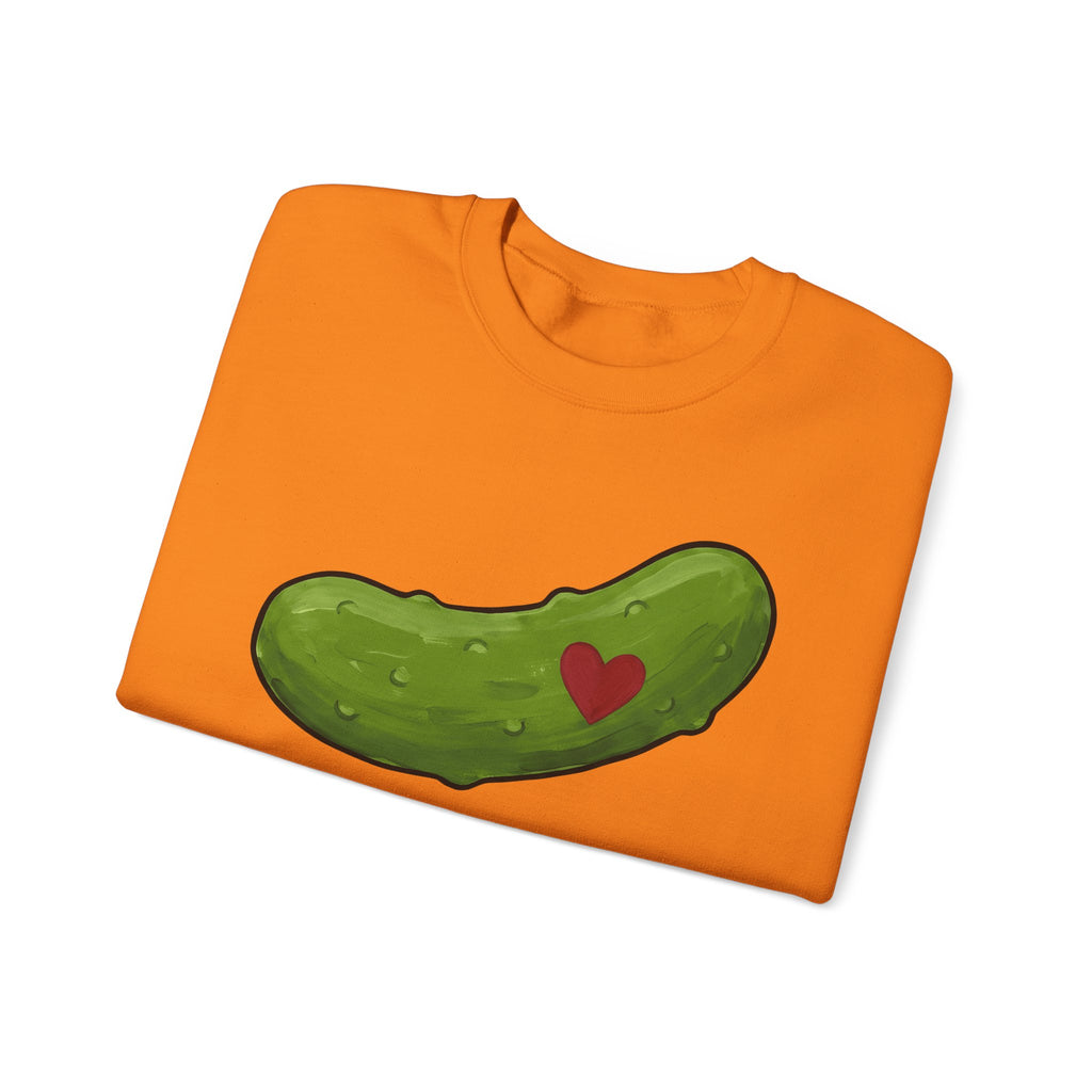 Pickle Illustration Sweatshirt Funny Gastronomy Gift Women Doodle Sweatshirt Dill Sweatshirt Humor Fan Cartoon Sweatshirt Food Graphic Outline Heart Shape