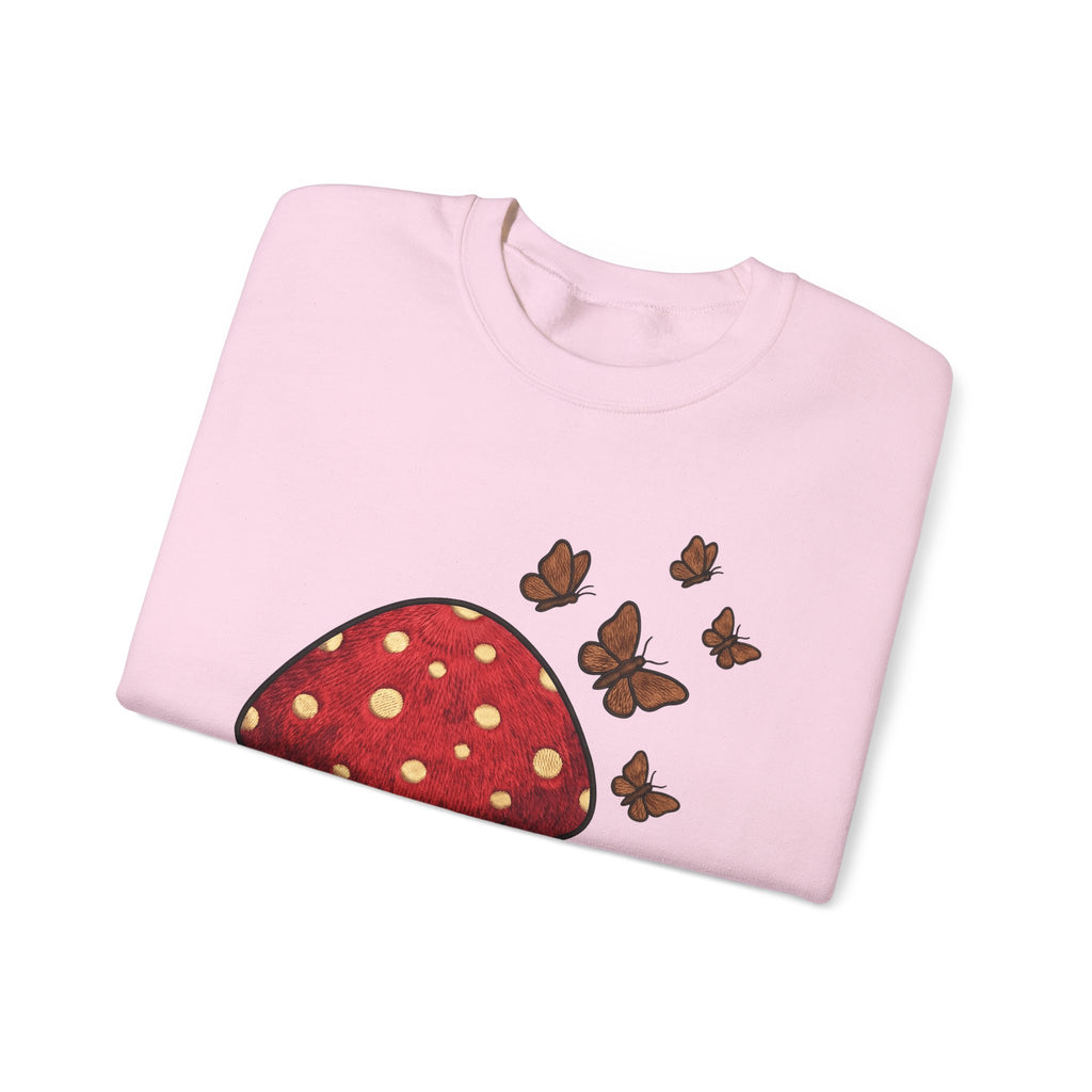 Shroom Sweatshirt Boho Chic Environment Gift Women Applique Sweatshirt Mushroom Sweatshirt Hippie Fan Embroidered Sweatshirt Eco Graphic Old-Fashioned