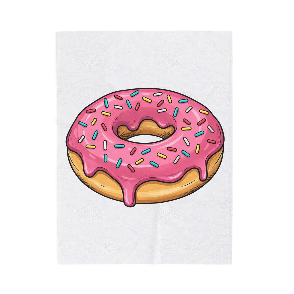 Donut Image Blanket Desserts Cuisine Gift Women Comic Blanket Doughnut Blanket Pastry Fan Cartoon Blanket Food Graphic Modern Nonpareils Blanket
