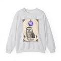 Barn Owl Sweatshirt Boho Chic Magic Gift Women Oracle Sweatshirt Owl Sweatshirt Bohemian Fan Mystic Sweatshirt Magical Graphic Hand Drawn Glass Sphere Sweatshirt