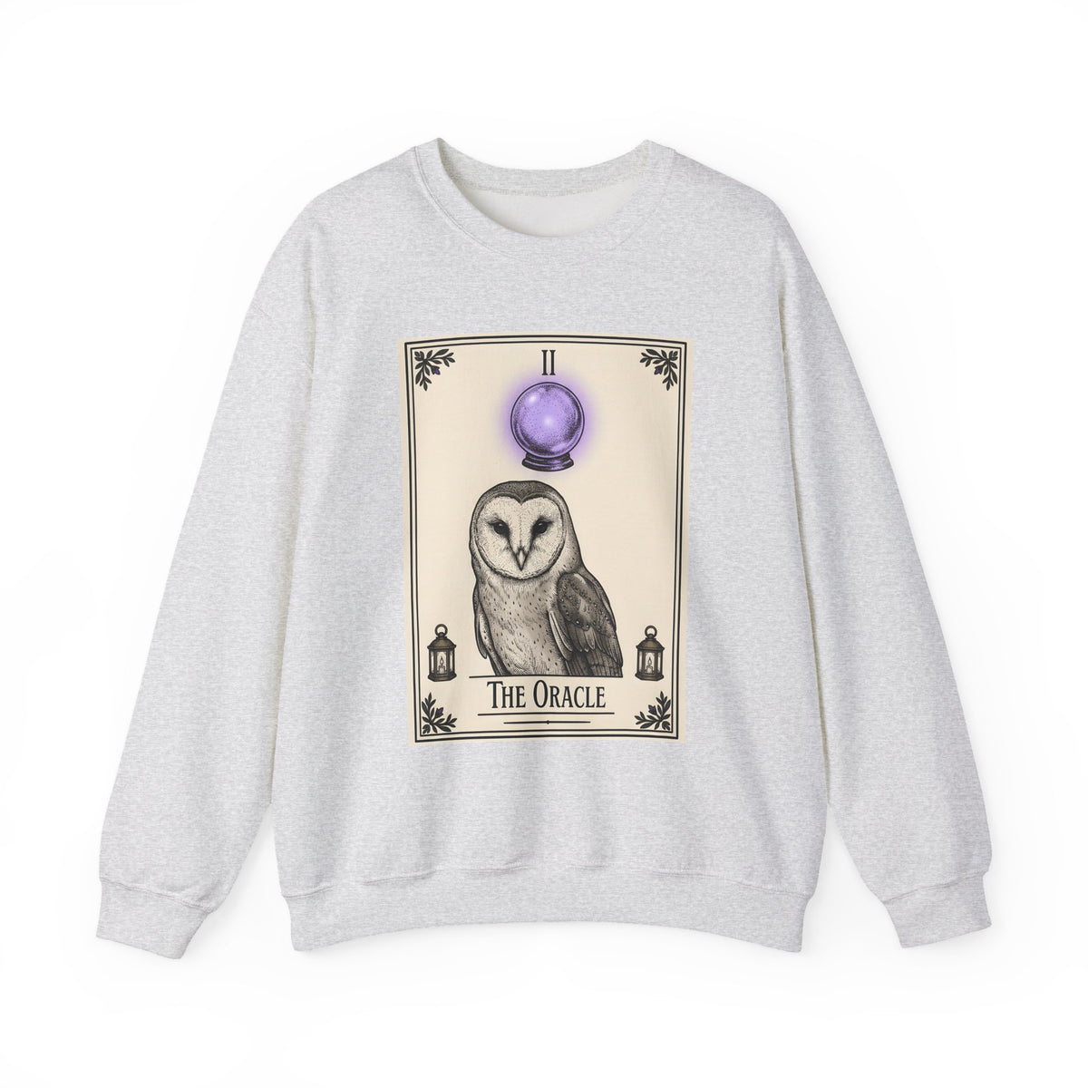Barn Owl Sweatshirt Boho Chic Magic Gift Women Oracle Sweatshirt Owl Sweatshirt Bohemian Fan Mystic Sweatshirt Magical Graphic Hand Drawn Glass Sphere Sweatshirt