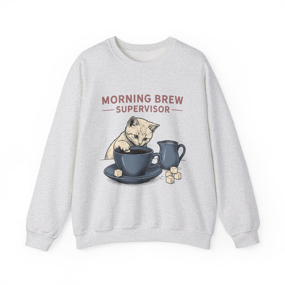 Cat Coffee Cup Cat Coffee Gift Hand Drawn Coffee Mug Cat Fan Illustrated Caffeinated Sweatshirt