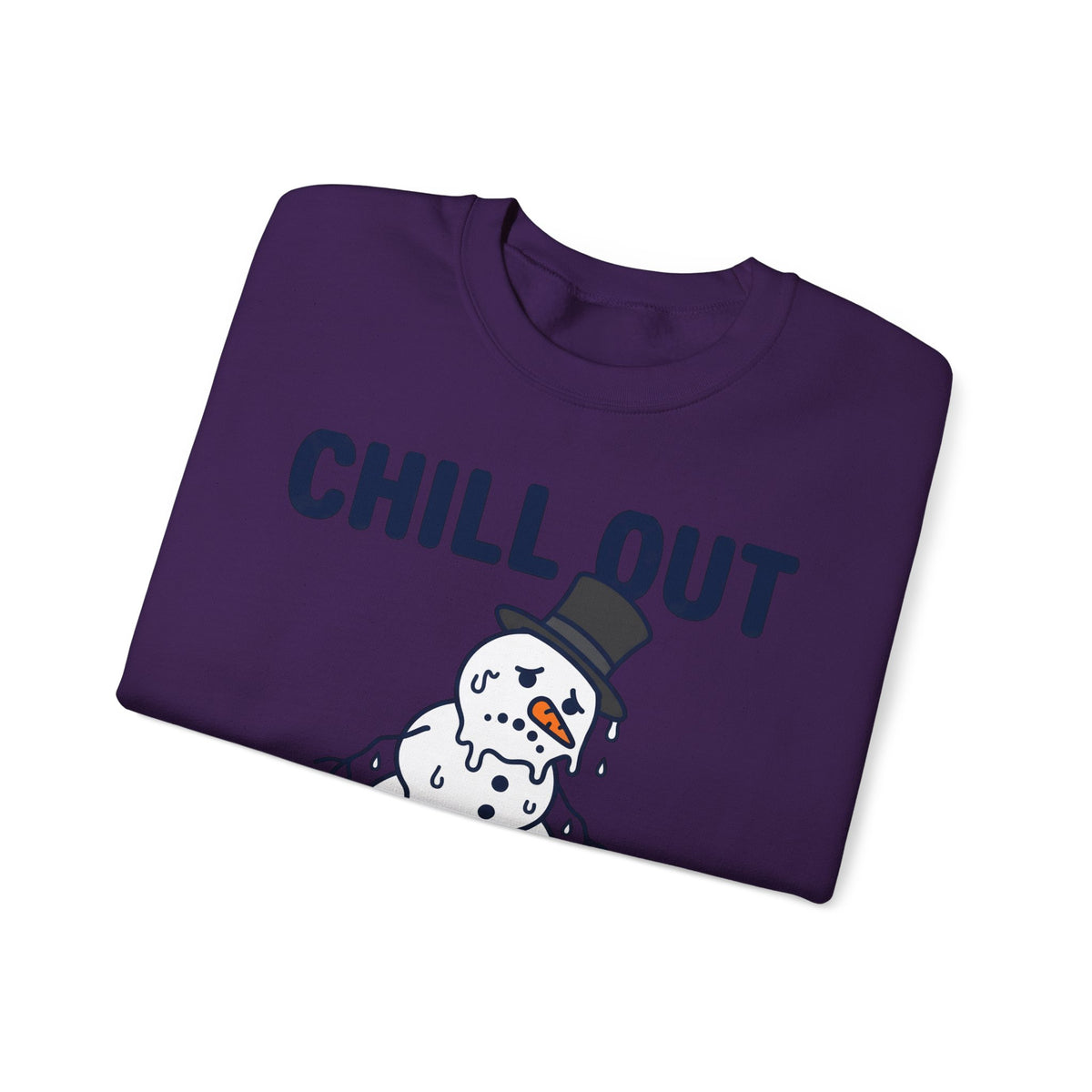 Melting Snowman Sweatshirt Christmas Comedy Gift Women Illustration Sweatshirt Frosty Sweatshirt Xmas Fan Drawing Graphic Sketch Top Hat Sweatshirt
