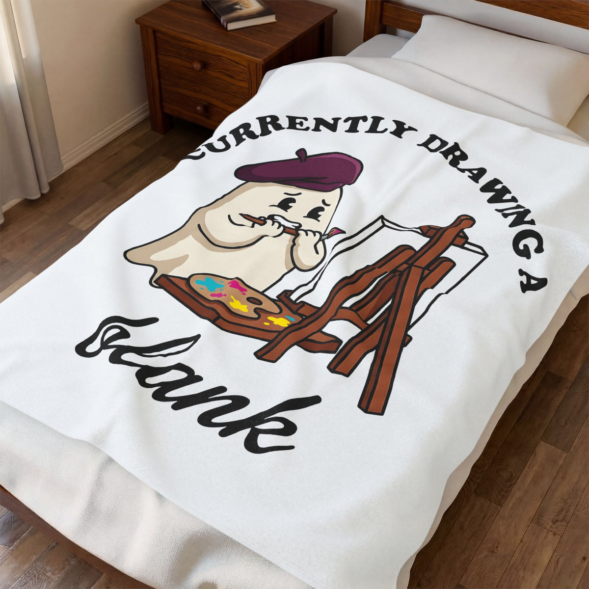 Apparition Illustrator Funny Gift Cartoon Ghost Artist Humor Fan Comic Visual Blanket