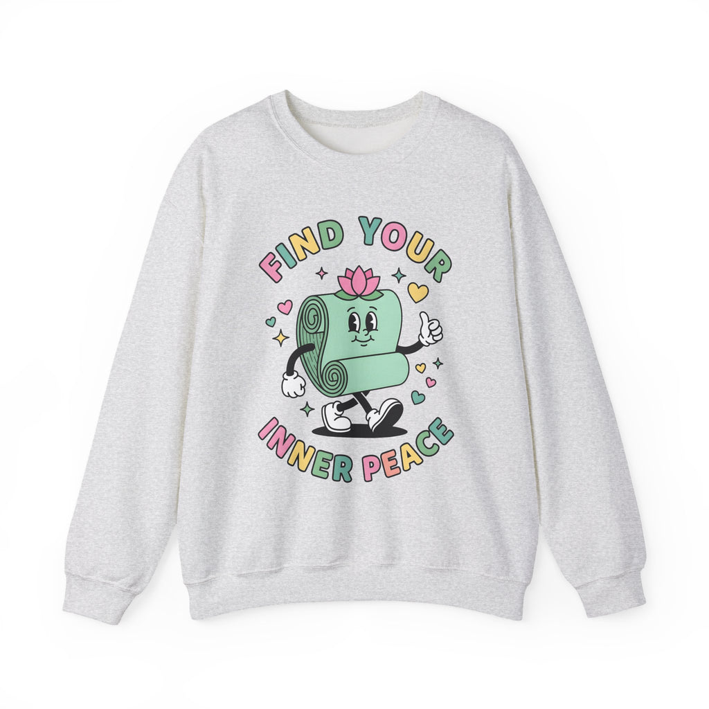 Workout Mat Design Sweatshirt Yoga Relaxation Gift Women Doodle Sweatshirt Exercise Mat Sweatshirt Yoga Enthusiast Hand Drawn Sweatshirt Calming Illustration