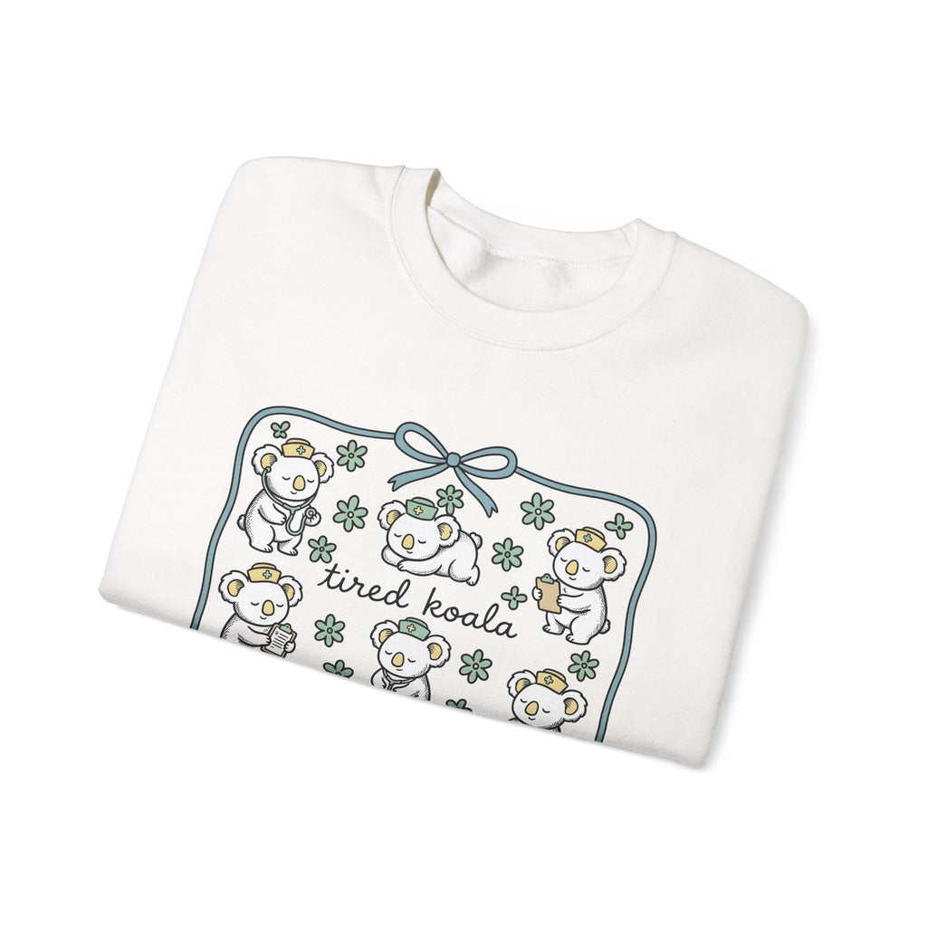 Medical Koala Sweatshirt Nurses Fauna Gift Women Sweet Sweatshirt Koala Sweatshirt Nurse Enthusiast Cute Sweatshirt Wildlife Graphic Doodle Florals Sweatshirt