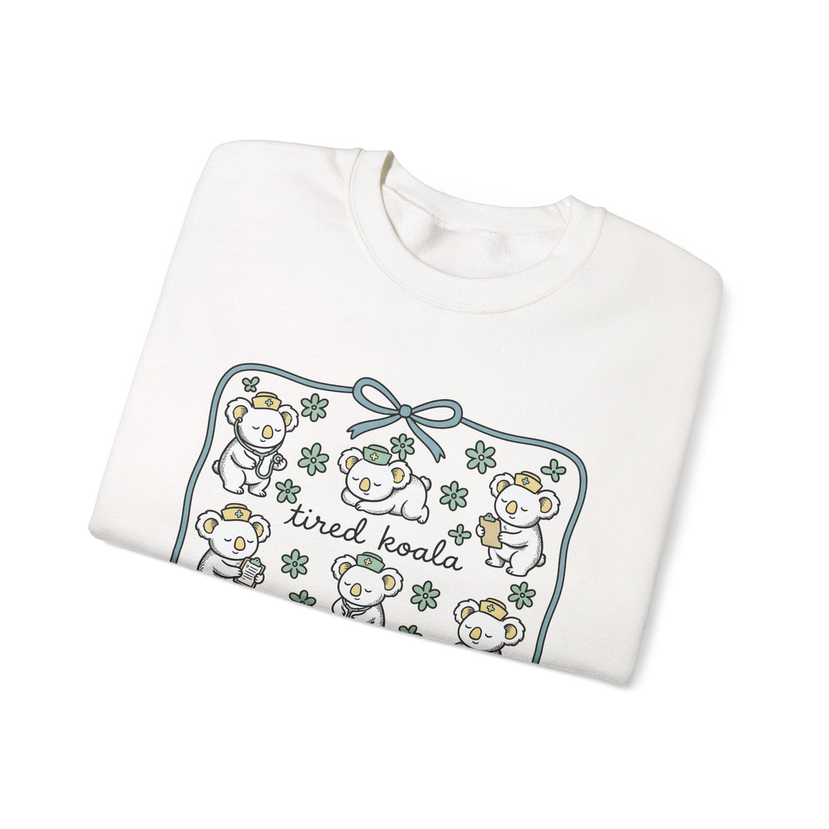 Medical Koala Sweatshirt Nurses Fauna Gift Women Sweet Sweatshirt Koala Sweatshirt Nurse Enthusiast Cute Sweatshirt Wildlife Graphic Doodle Florals Sweatshirt