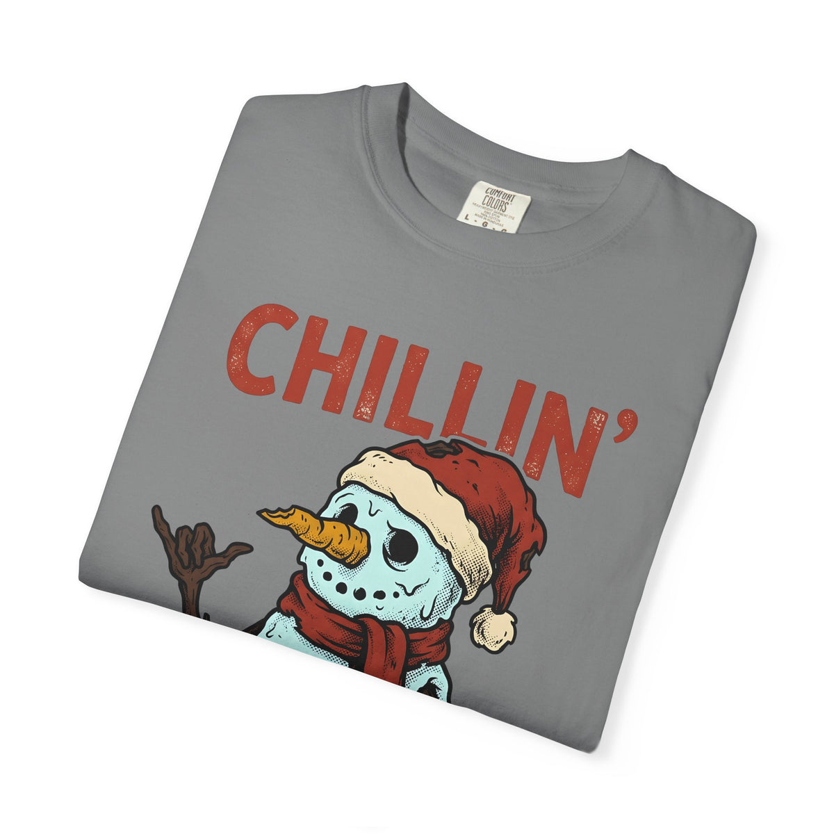 Skull Snowman T-Shirt Christmas Cold Gift Women Comic T-Shirt Skeleton Snowman T-Shirt Xmas Fan Cartoon T-Shirt Frosty Graphic Retro Christmas Hat
