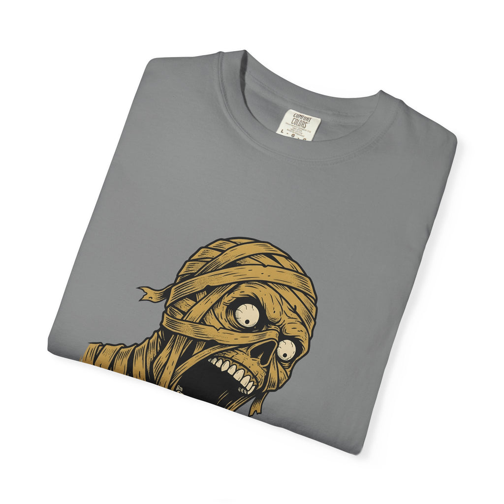 Mummy Skull T-Shirt Halloween Ghost Gift Women Creepy T-Shirt Skull T-Shirt Horror Fan Spooky T-Shirt Specter Graphic Classic Scarab T-Shirt