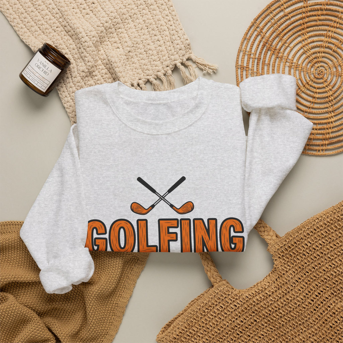 Golf Stick Sweatshirt Golf Squad Gift Women Graphic Sweatshirt Golf Club Sweatshirt Golfer Fan Illustrated Sweatshirt Team Graphic Hand Drawn Golf Orb Sweatshirt