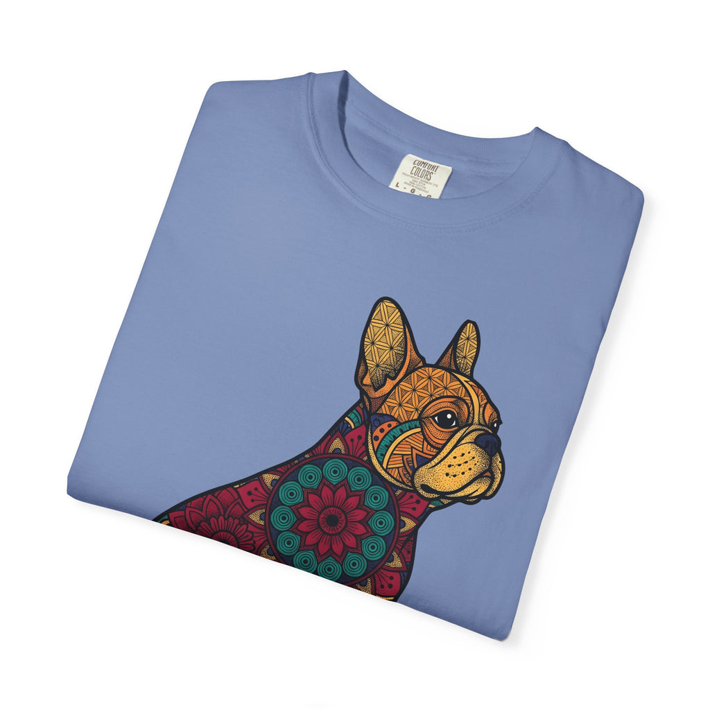 French Bulldog T-Shirt Dog Wildlife Gift Women Tribal T-Shirt Bouledogue T-Shirt Dog Fan Animal Graphic T-Shirt Rainbow Mandala T-Shirt