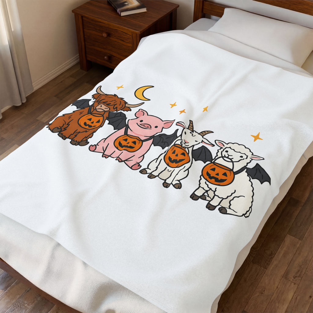 Country Animals Blanket Halloween Pets Gift Women Darling Blanket Farm Animals Blanket Halloween Fan Cute Blanket Pet Graphic Funny Halloween