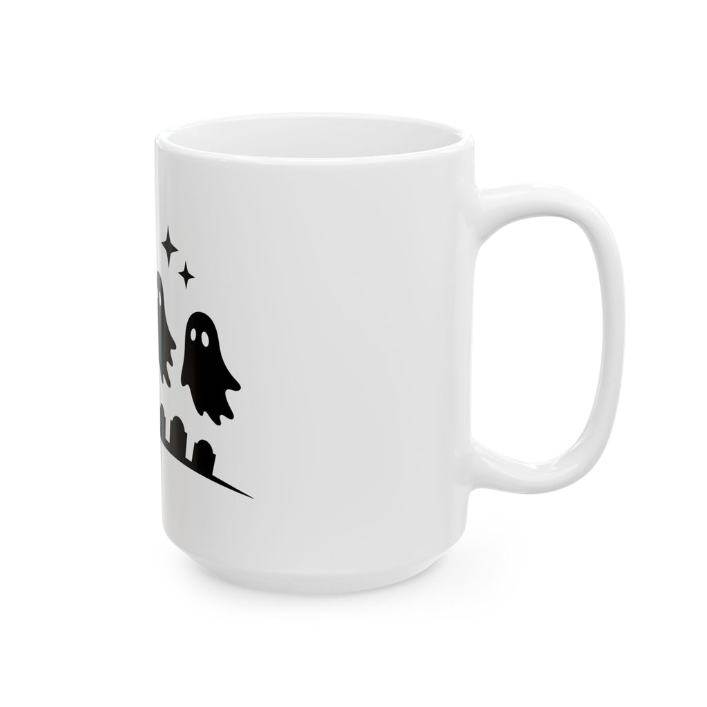 Ghost Halloween Spooky Gift Minimalist Specter Horror Fan Ghostly Creepy Silhouette Mug