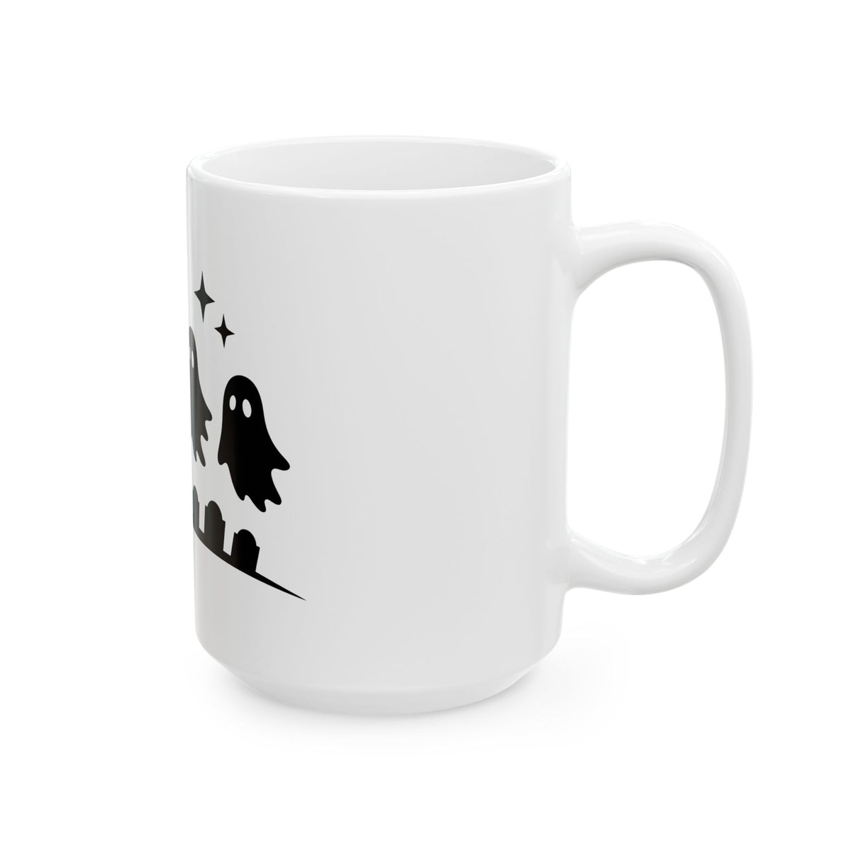 Ghost Halloween Spooky Gift Minimalist Specter Horror Fan Ghostly Creepy Silhouette Mug