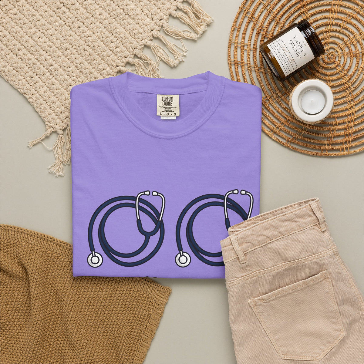 Stethoscope Print T-Shirt Nurses Medical Gift Women Simple T-Shirt Medical Device T-Shirt Nurse Practitioner Enthusiast Minimalist T-Shirt Clinical