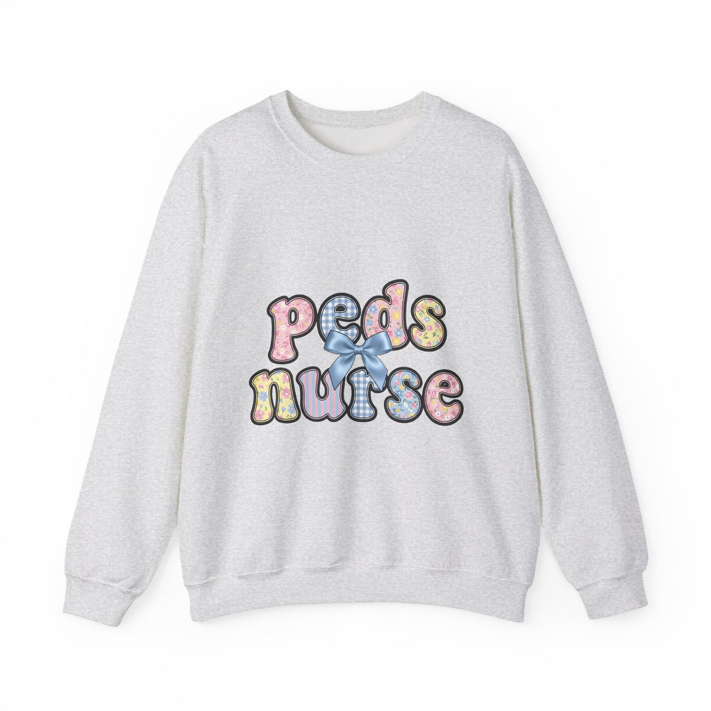 Pastel Fabric Typography Sweatshirt Nurse Flower Gift Women Adorable Sweatshirt Textile Sweatshirt Nursing Enthusiast Typography Sweatshirt Floral Graphic Old