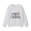Pastel Fabric Typography Sweatshirt Nurse Flower Gift Women Adorable Sweatshirt Textile Sweatshirt Nursing Enthusiast Typography Sweatshirt Floral Graphic Old