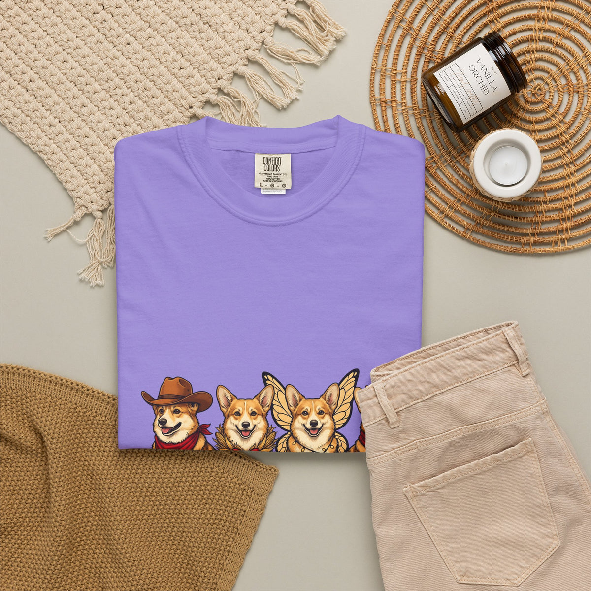 Corgi Dogs T-Shirt Dog Animals Gift Women Cartoon T-Shirt Pembroke Welsh Corgi T-Shirt Dog Fan Pet Graphic Corgi Illustration Kawaii Costumes