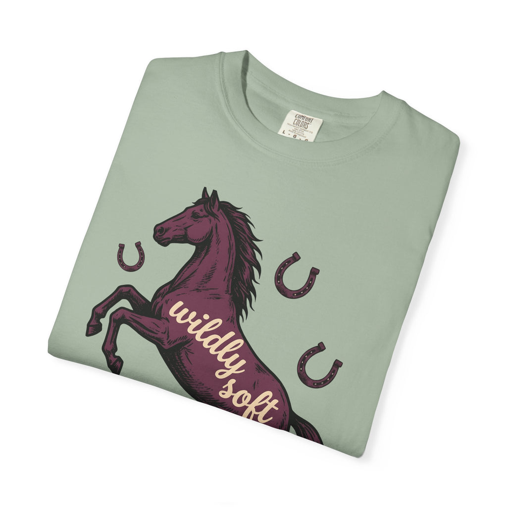 Horse Design T-Shirt Boho Chic Ranch Gift Women Classic T-Shirt Equine T-Shirt Hippie Fan Vintage T-Shirt Western Graphic Doodle Horseshoe T-Shirt
