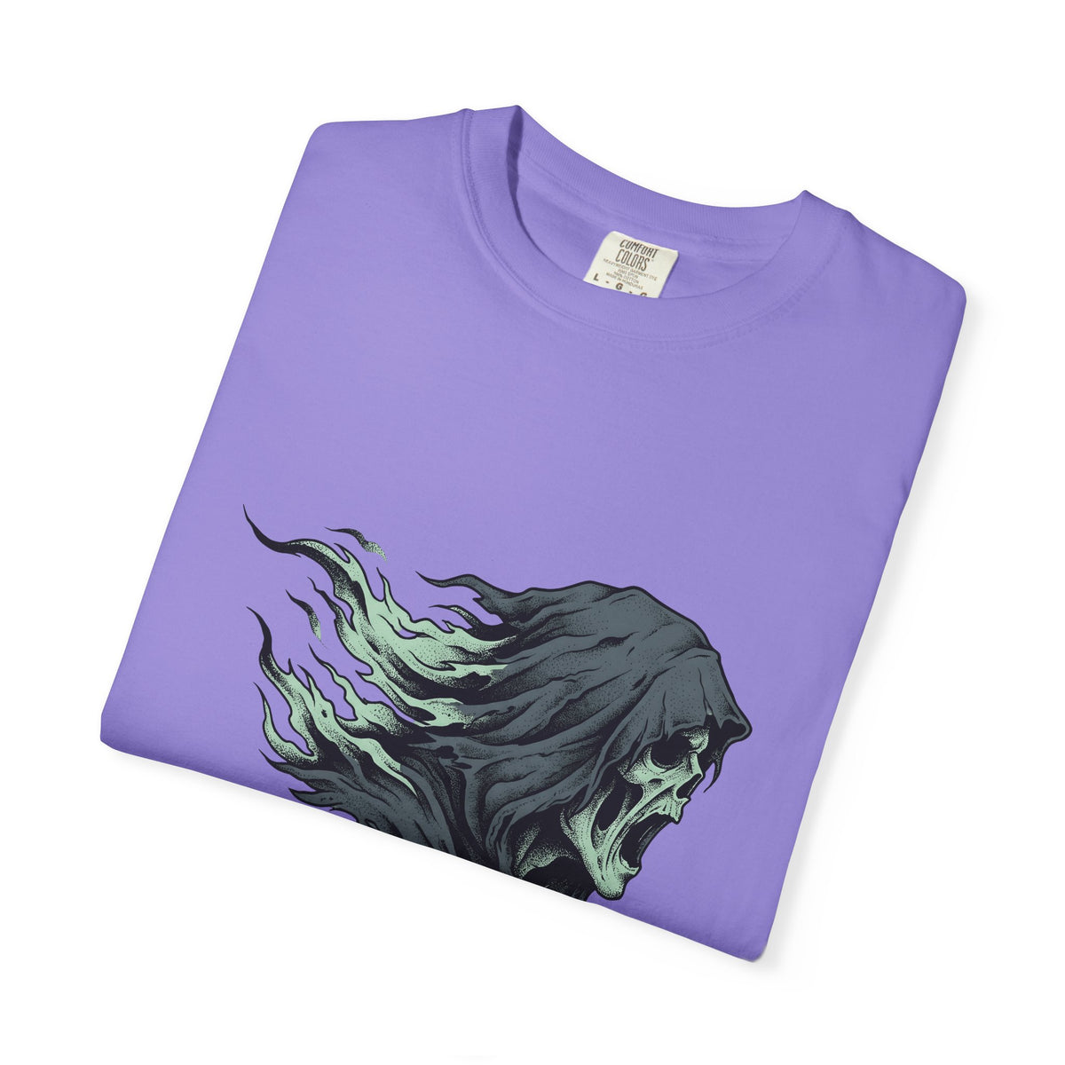 Skeleton Skull T-Shirt Halloween Scary Gift Women Gothic T-Shirt Skull T-Shirt Horror Fan Dark T-Shirt Fright Graphic Hand Drawn Ripped Cloak