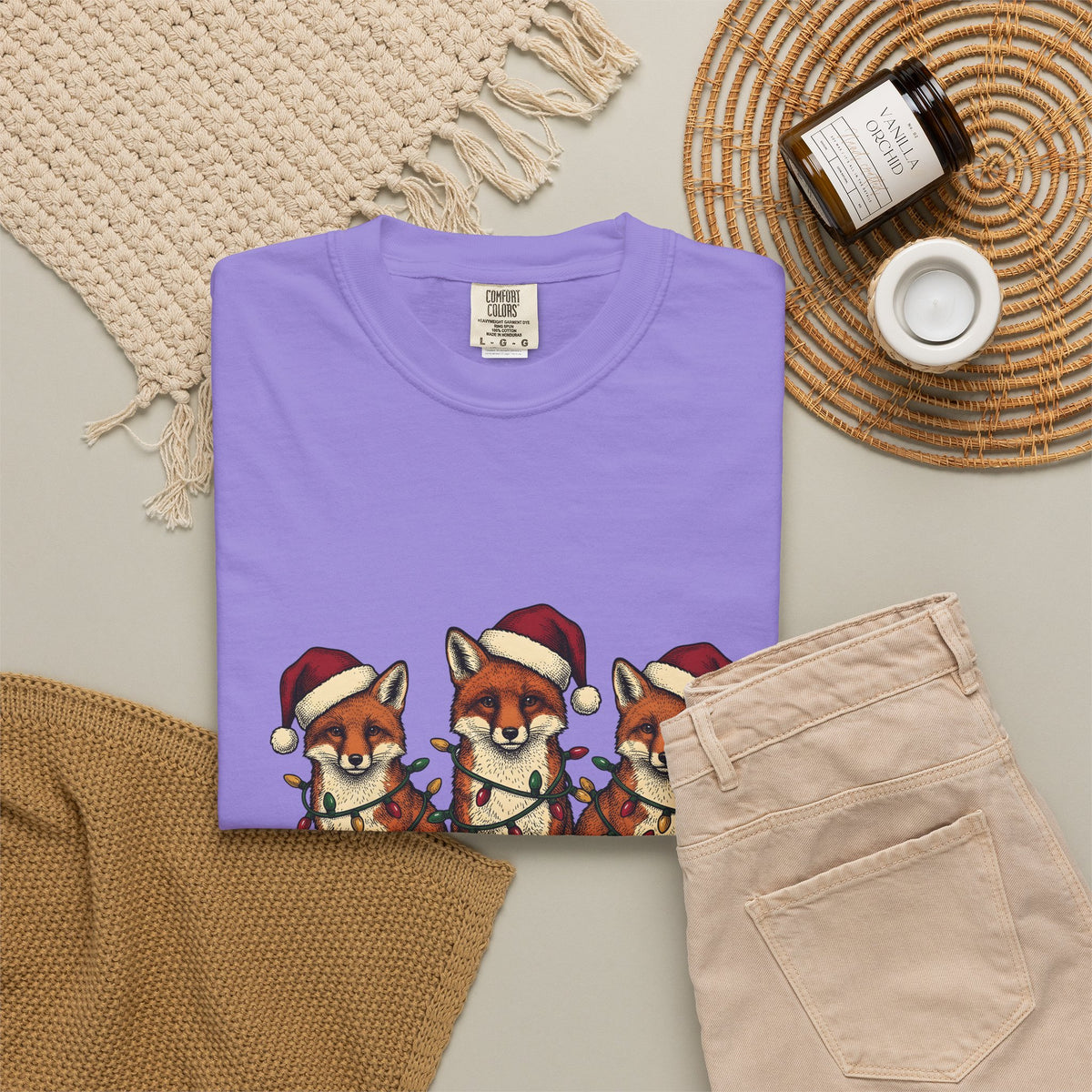 Fox Pack T-Shirt Christmas Critters Gift Women Cartoon T-Shirt Foxes T-Shirt