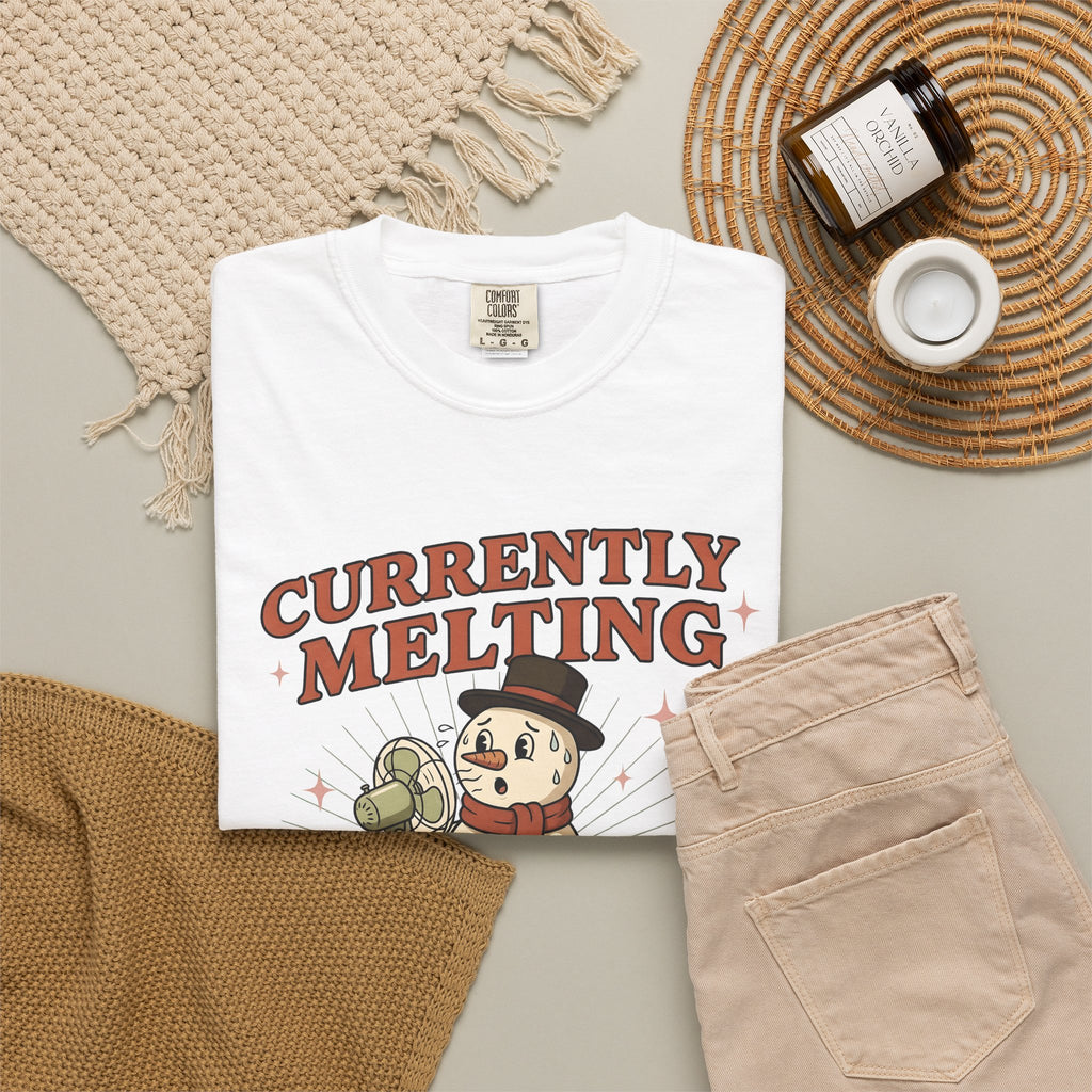 Snowman Fan T-Shirt Christmas Humor Gift Women Cartoon T-Shirt Frosty T-Shirt Xmas Fan Toon T-Shirt Funny Graphic Vintage Hat T-Shirt