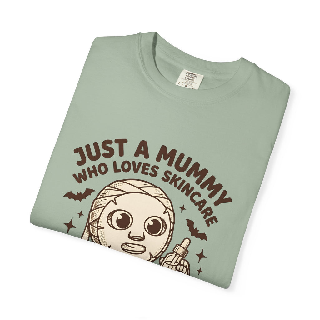 Mummy Costume T-Shirt Halloween Makeup Gift Women Animated T-Shirt Wrap T-Shirt Horror Fan Cartoon T-Shirt Cosmetics Graphic