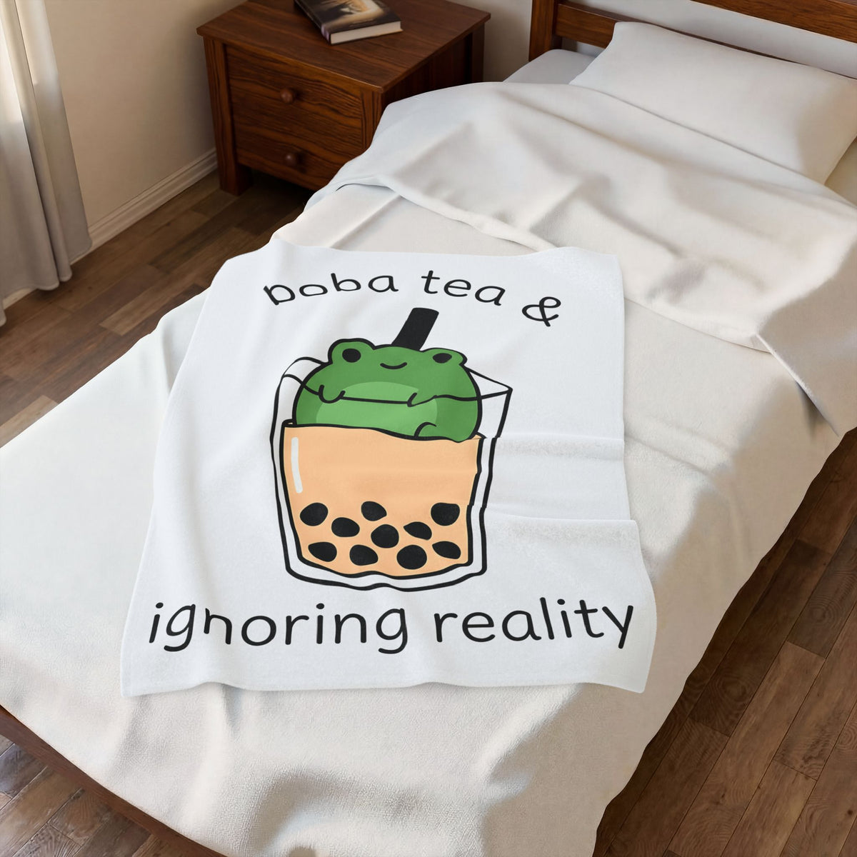 Frog Boba Drink Blanket Drinks Creatures Gift Women Sweet Blanket Boba Blanket Beverage Fan Toad Graphic Sleek Bubble Tea Blanket