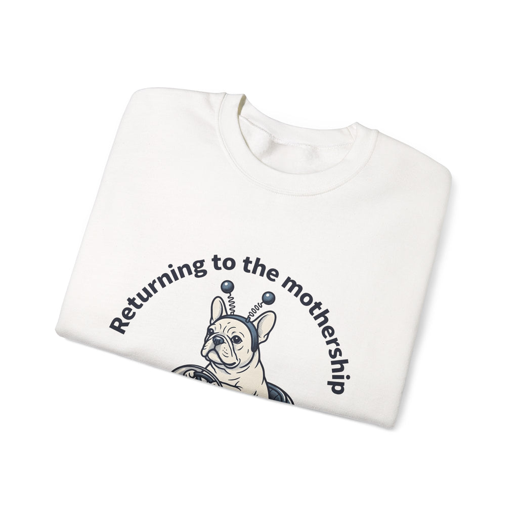 French Bulldog Rocket Sweatshirt Dog Jokes Gift Women Cartoon Sweatshirt Frenchie Sweatshirt Dog Fan Toon Sweatshirt Funny Graphic Vintage Satellite Sweatshirt