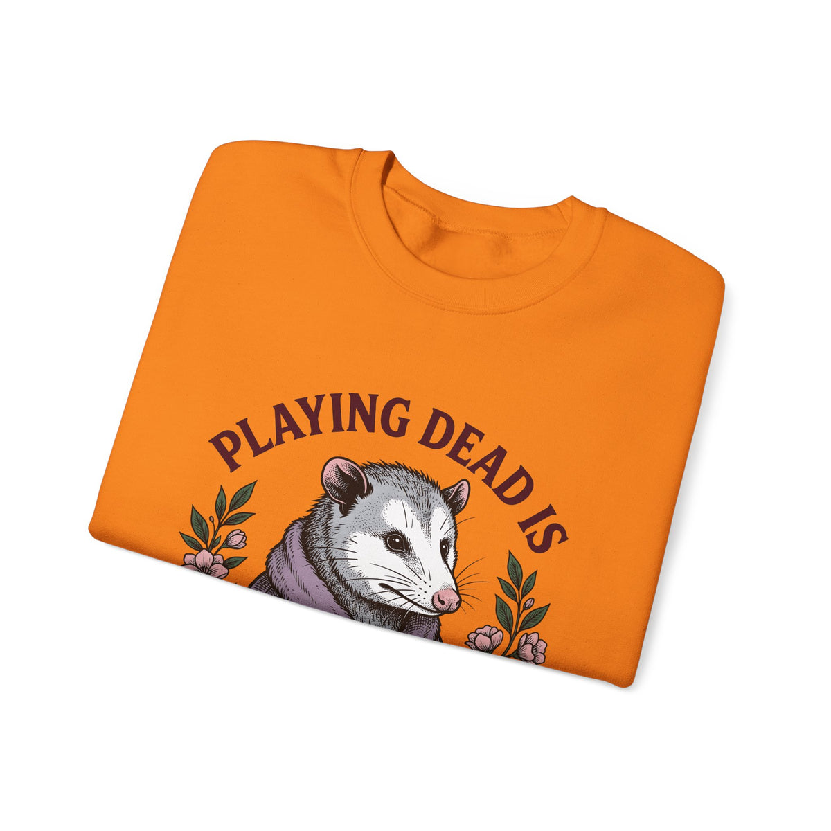 Possum Possum Critter Gift Line Opossum Possum Fan Drawing Old Fashioned Flower Bouquet Sweatshirt
