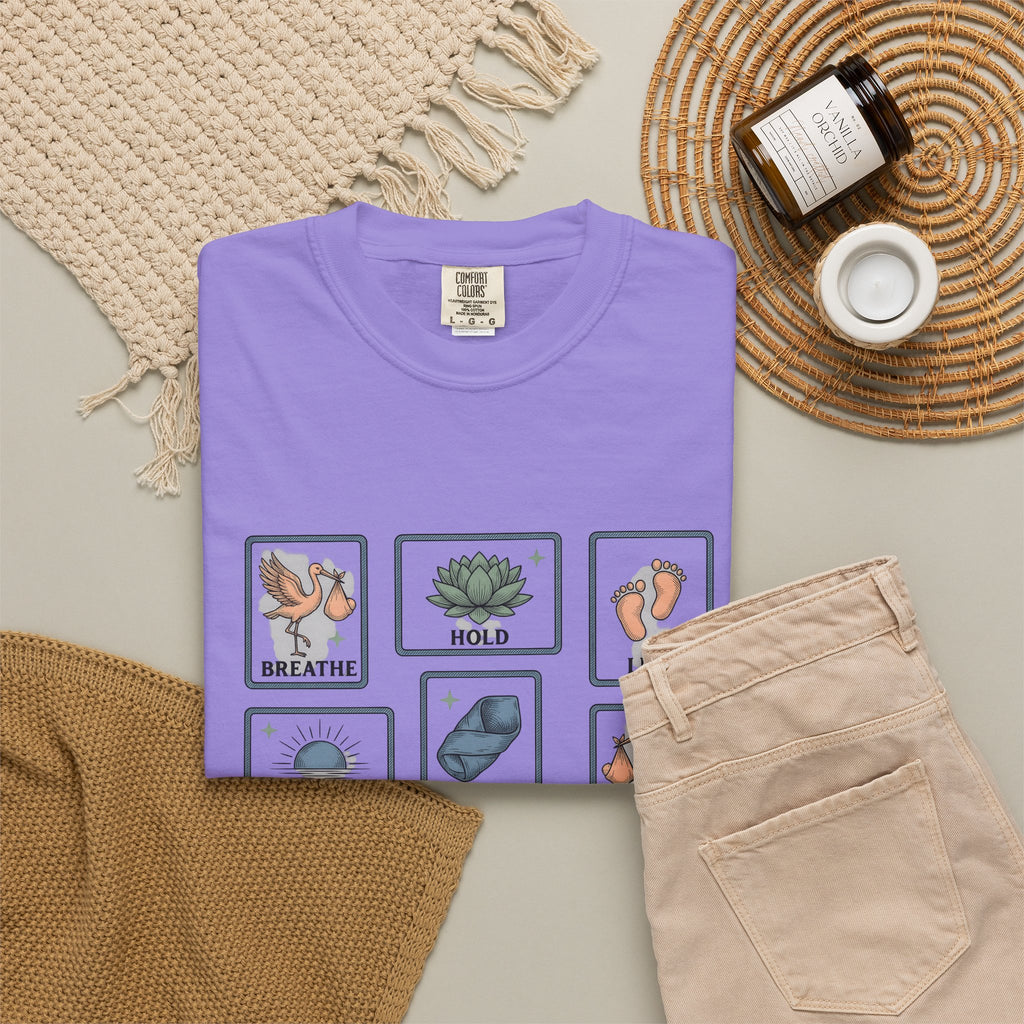 Wading Bird Baby T-Shirt Nurses Maternity Gift Women Classic T-Shirt Heron T-Shirt Nurse Enthusiast Vintage T-Shirt Pregnancy Graphic Cartoon