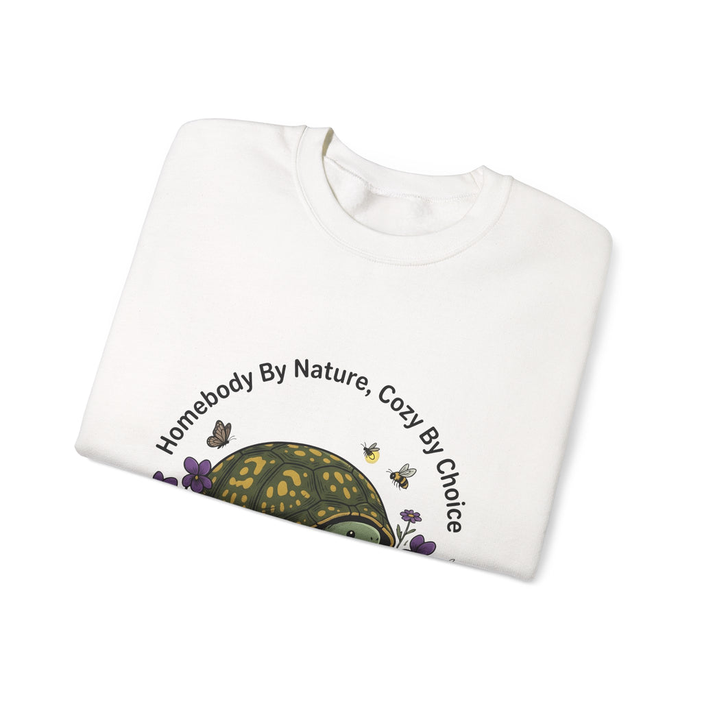 Turtle Cozy Sweatshirt Funny Animal Gift Women Whimsical Sweatshirt Turtle Sweatshirt Humor Fan Cartoon Sweatshirt Wildlife Graphic Hand Drawn Flowers Sweatshirt