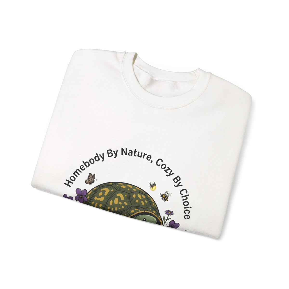 Turtle Cozy Sweatshirt Funny Animal Gift Women Whimsical Sweatshirt Turtle Sweatshirt Humor Fan Cartoon Sweatshirt Wildlife Graphic Hand Drawn Flowers Sweatshirt