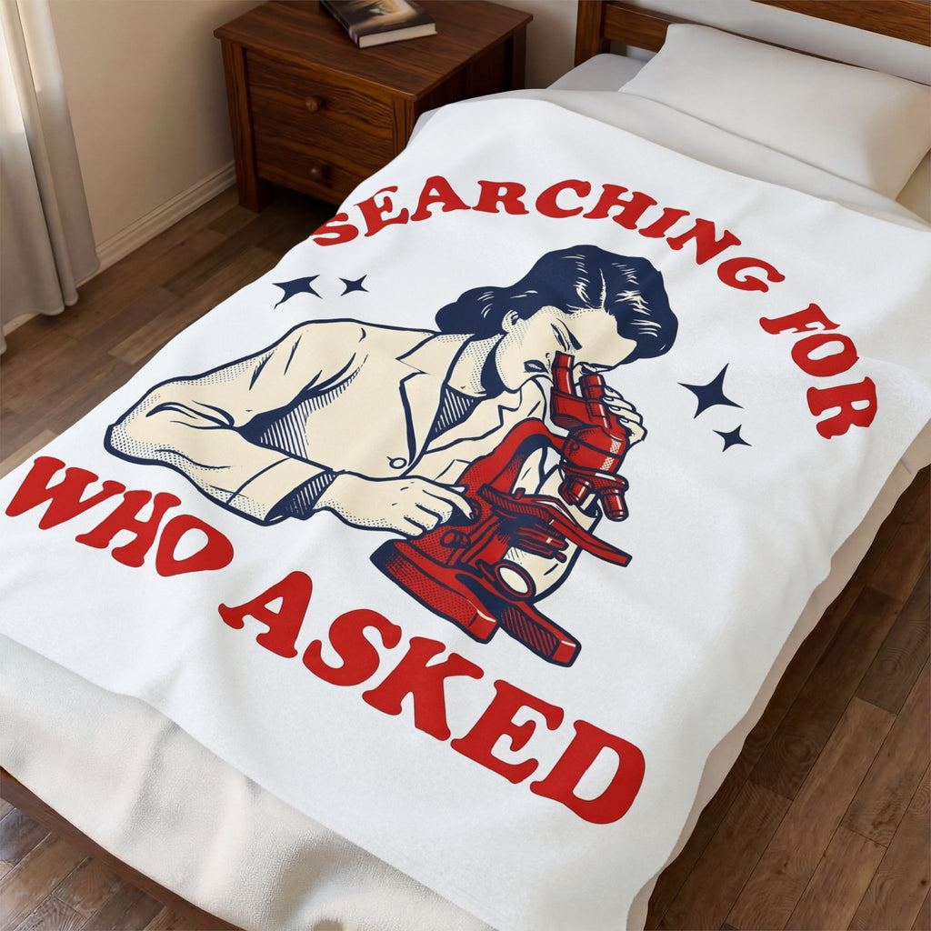 Scientist Magnifier Blanket Funny Jokes Gift Women Hand Drawn Blanket Lab Blanket Humor Fan Illustrated Blanket Pun Graphic Cartoon Twinkles Blanket