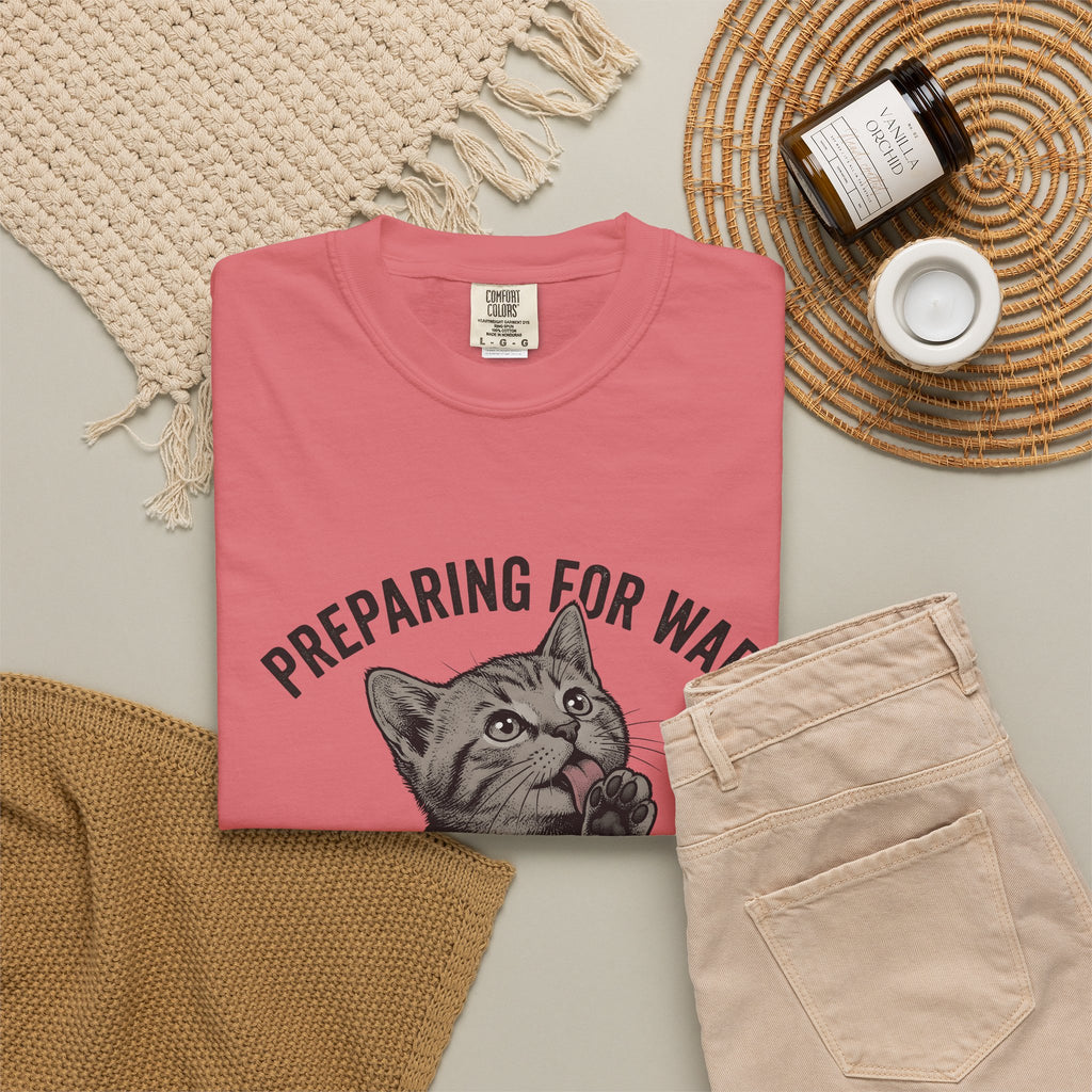 Striped Cat Cat Jokes Gift Sketch Tabby Cat Feline Fan Drawing Retro Claw T-Shirt