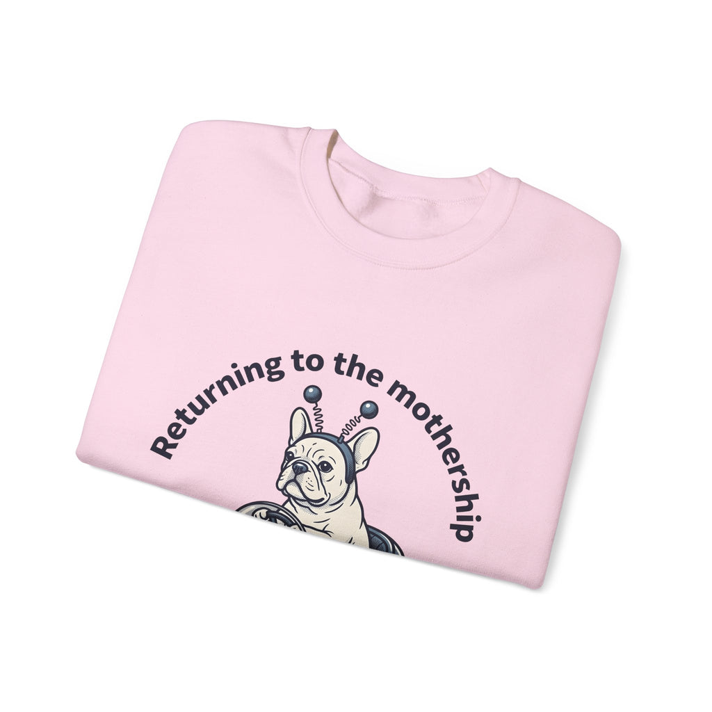 French Bulldog Rocket Sweatshirt Dog Jokes Gift Women Cartoon Sweatshirt Frenchie Sweatshirt Dog Fan Toon Sweatshirt Funny Graphic Vintage Satellite Sweatshirt