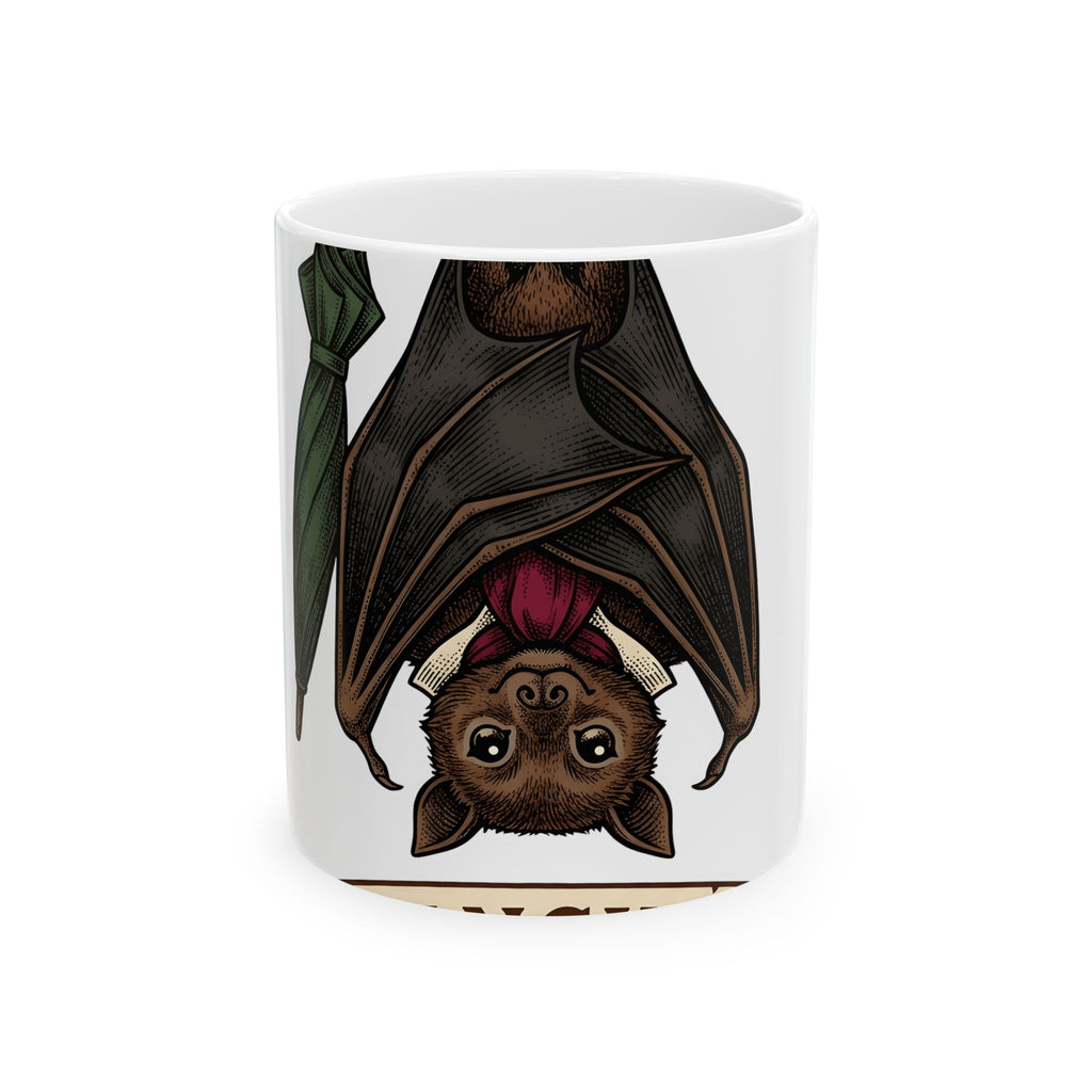 Bat Clipart Mug Funny Creature Gift Women Doodle Mug Bat Mug Humor Fan Cartoon Mug Beast Graphic Classic Parasol Mug
