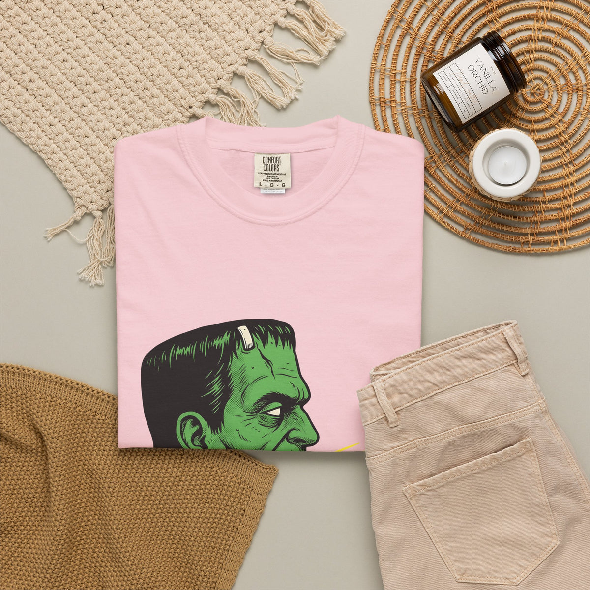 Frankenstein Creature Halloween Scary Gift Cartoon Monster Horror Fan Creepy Frightening T-Shirt