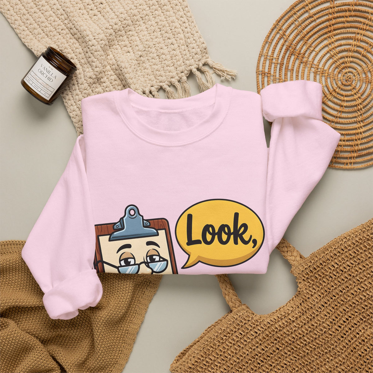 Clipboard Sketch Sweatshirt Teacher Stationery Gift Women Line Art Sweatshirt Notepad Sweatshirt Educator Enthusiast Illustration Design Drawing Sweatshirt