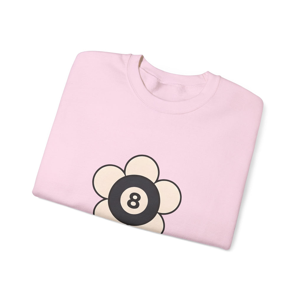 Eight Ball Flower Billiards Plants Gift Modern Magic Flower Pool Fan Artistic Floral Antique Sweatshirt