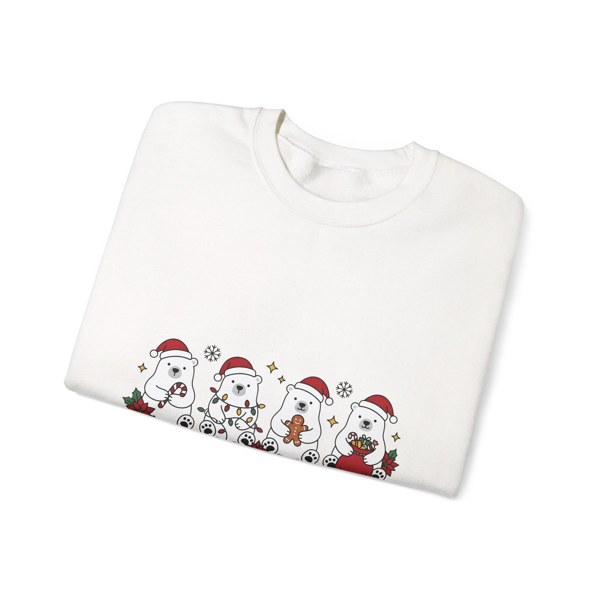 Polar Bear Pack Christmas Fauna Gift Playful Ursidae Xmas Fan Arctic Animal Wildlife Festive Sweatshirt