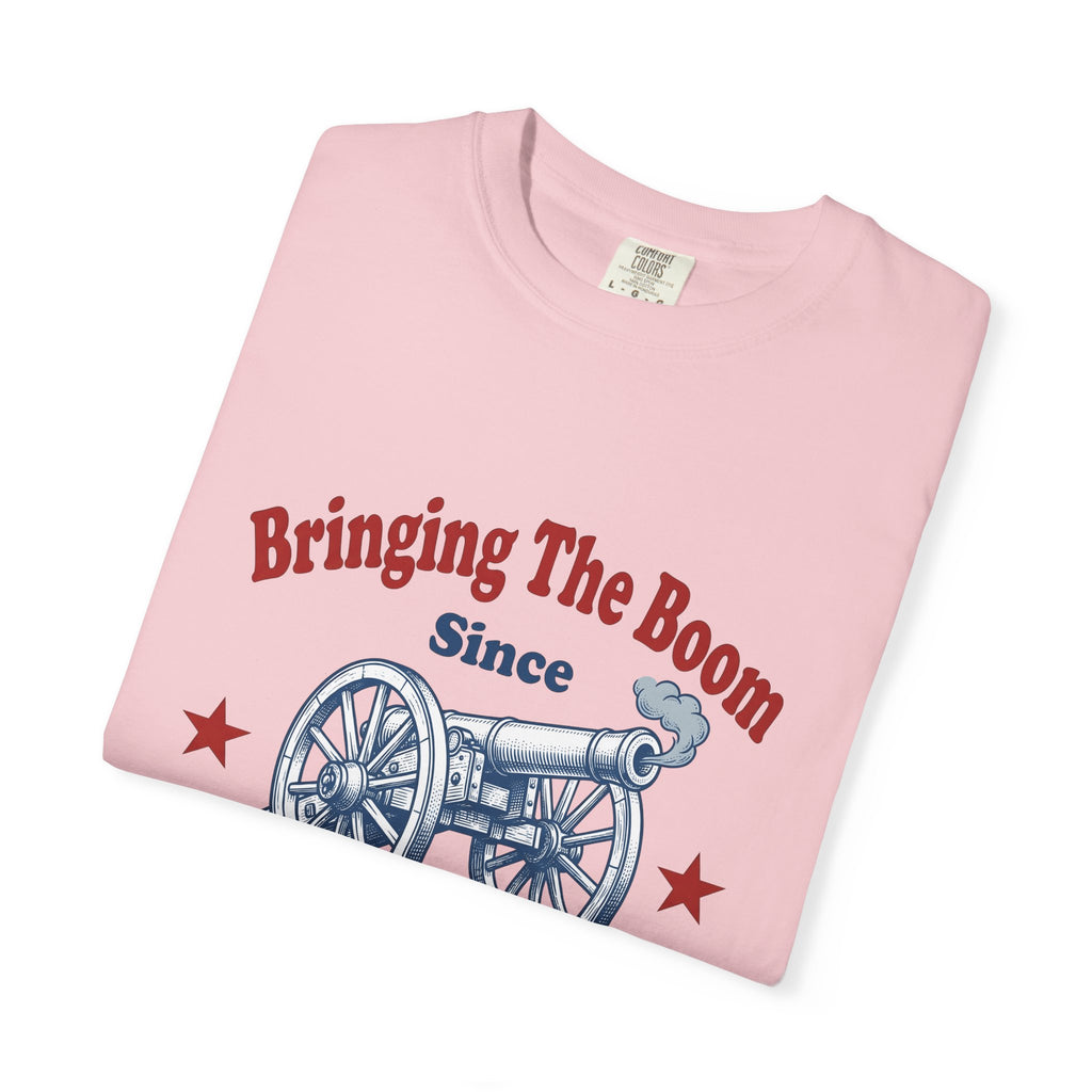 Cannon Illustration T-Shirt 4th Of July America Gift Women Retro T-Shirt Artillery T-Shirt Fireworks Fan Vintage T-Shirt Patriotic Graphic Sketch