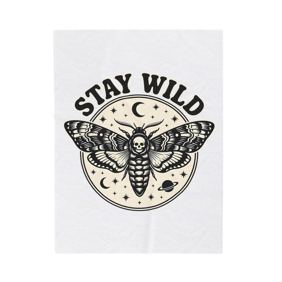 Moth Skull Blanket Boho Chic Celestial Gift Women Gothic Blanket Insect Blanket Bohemian Fan Dark Blanket Astrology Graphic Vintage Moon Blanket